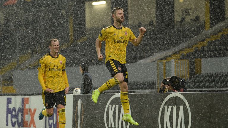 Mustafi scored with Arsenal's first shot on target in the 80th minute