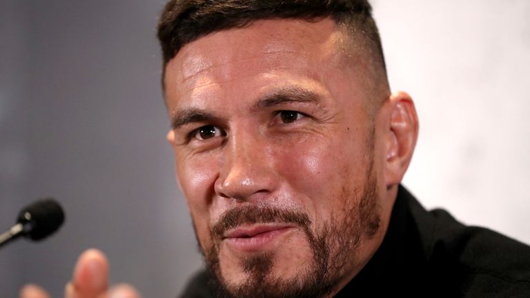 Sonny Bill Williams speaks to media at the Emirates Stadium
