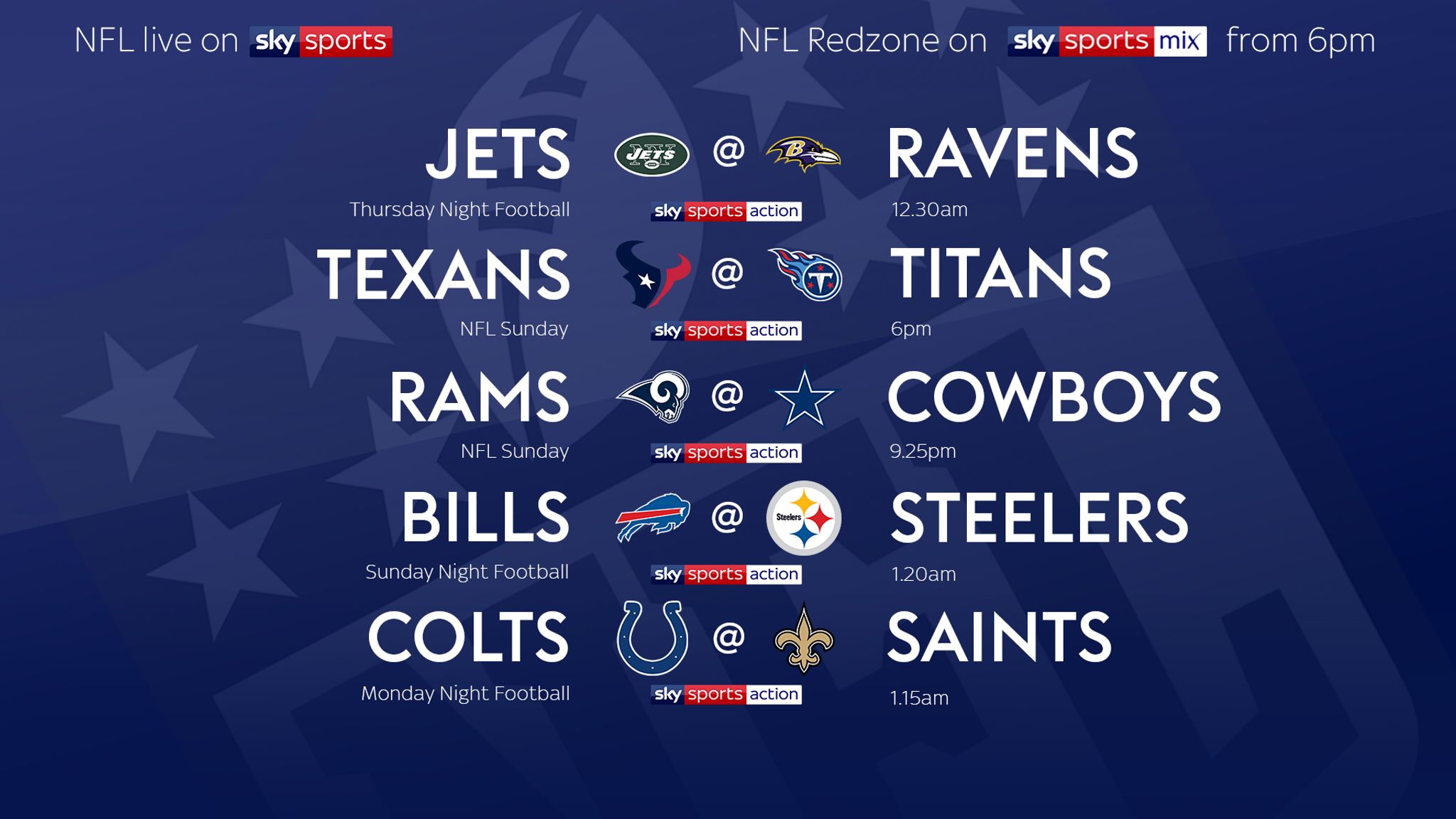 NFL Week 15 on Sky Sports: Texans at Titans and Rams at Cowboys as playoff  race hots up, NFL News