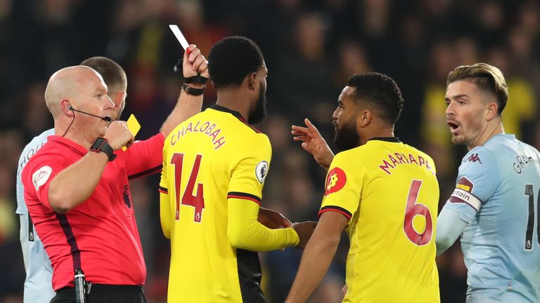 Adrian Mariappa saw red for the first time in seven years