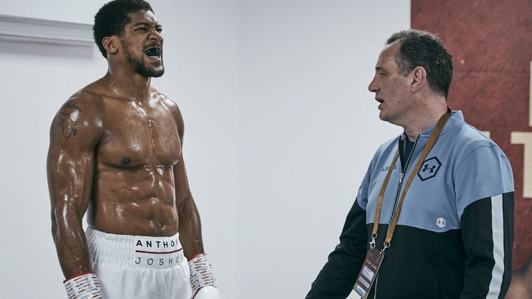Joshua and McCracken minutes before the fight