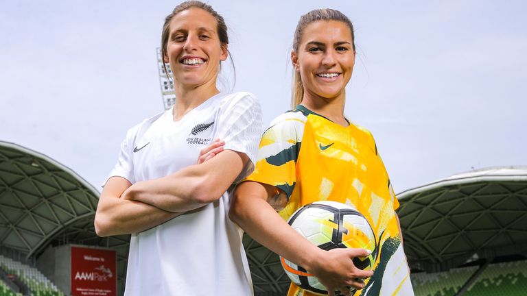 New Zealand defender Rebekah Stott and Australia's Stephanie Catley of Australia will hope to be playing in a home World Cup in 2023