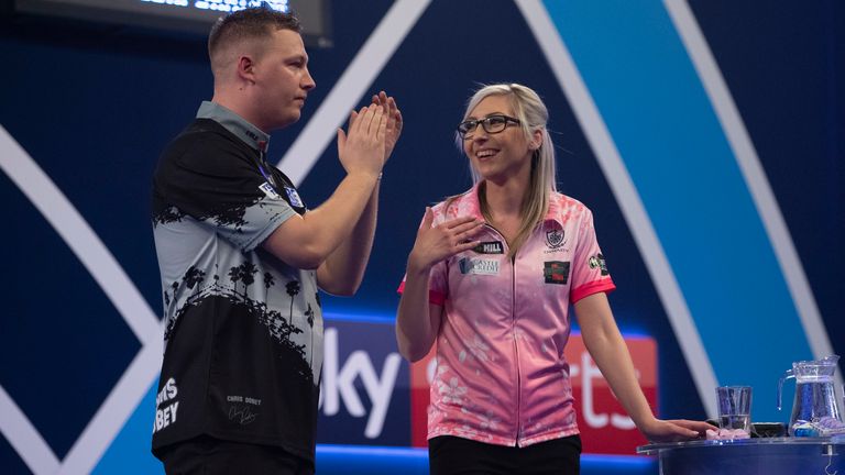 Chris Dobey found it tough taking on Sherrock and her supporters