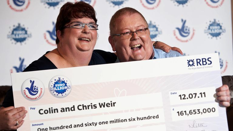 Colin y Chris Weir celebran ganar los Euromillones en 2011