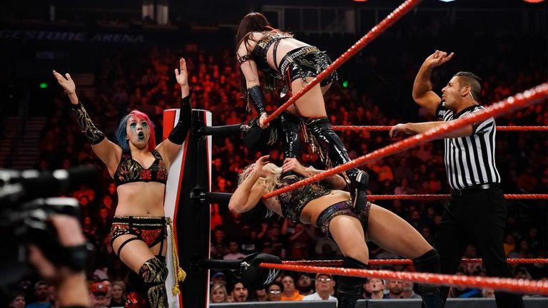 Charlotte Flair took on the Kabuki Warriors in a two-on-one handicap match