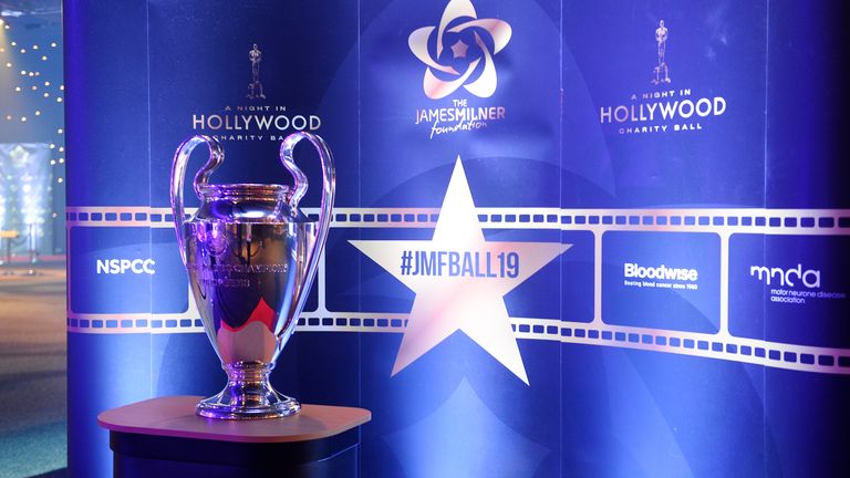 The Champions League trophy was on display at the Hollywood Ball