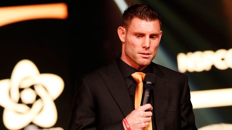 Milner speaks at his Foundation's Charity Ball last weekend in Liverpool