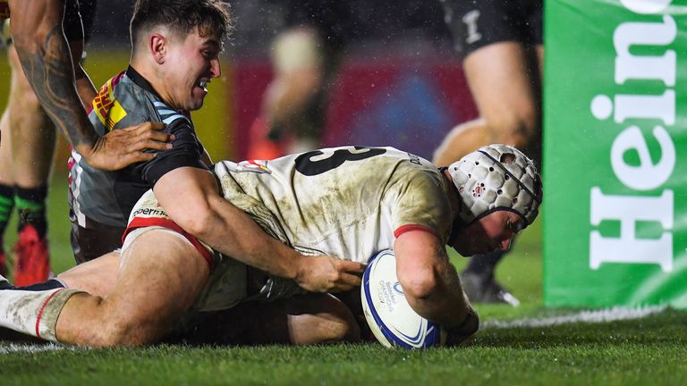 Luke Marshall scored Ulster's second try at the Stoop