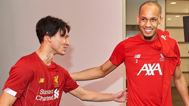 Minamino meets new Liverpool team-mate Fabinho