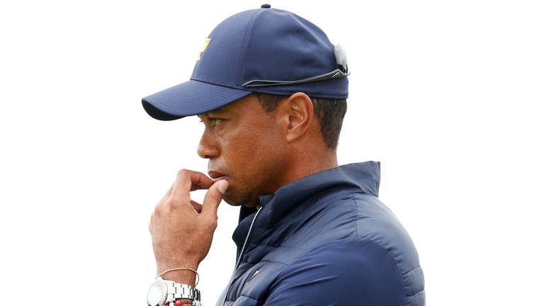 Captain Tiger Woods will lead off Team USA in Sunday's singles