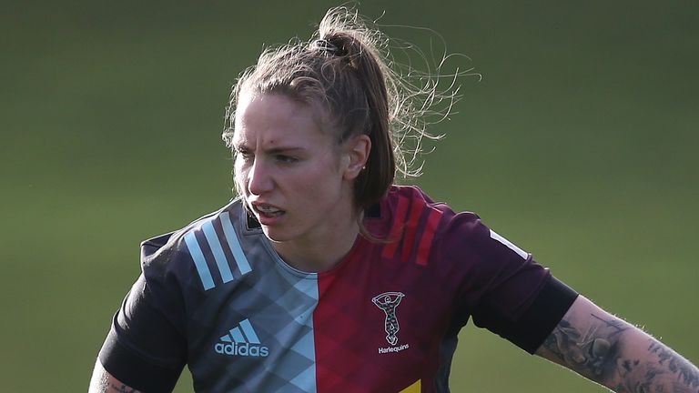 Jade Konkel ran in two tries to help Harlequins to victory