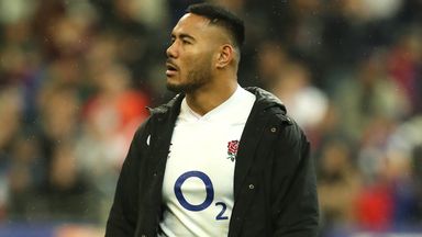 Manu Tuilagi was injured in the first half of England's Six Nations defeat to France in Paris