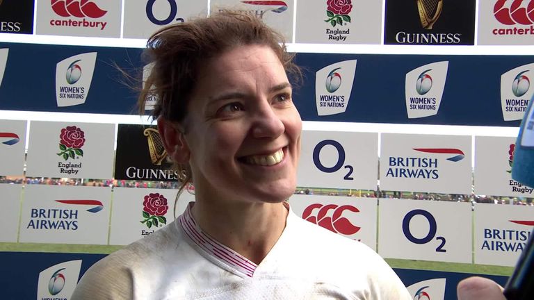 England captain Sarah Hunter gives her reaction