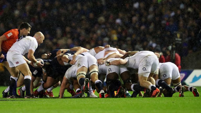 England's forwards were able to turn the screw at the scrum