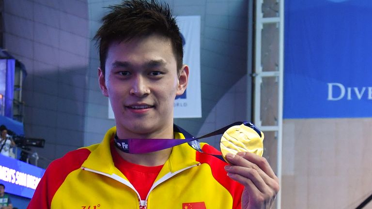 Sun Yang es tres veces medallista de oro olímpico