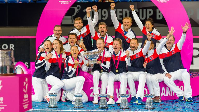 El equipo de Francia celebra después de ganar la final de la Copa Fed 2019: las renovadas finales de la ITF fueron uno de los eventos de alto perfil pospuestos