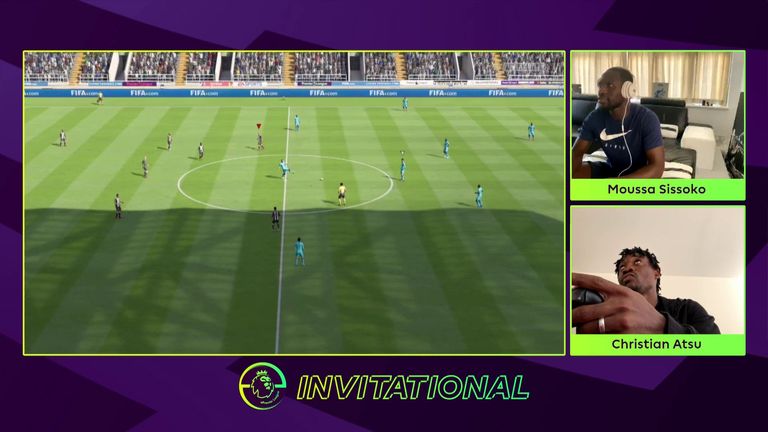 Highlights from Newcastle's Christian Atsu's win over Tottenham Moussa Sissoko in their ePL invitational match