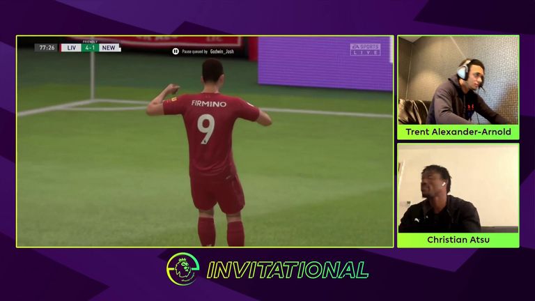 Liverpool's Trent Alexander-Arnold progressed to the semi finals of the ePL Invitational with a 4-1 win over Newcastle's Christian Atsu