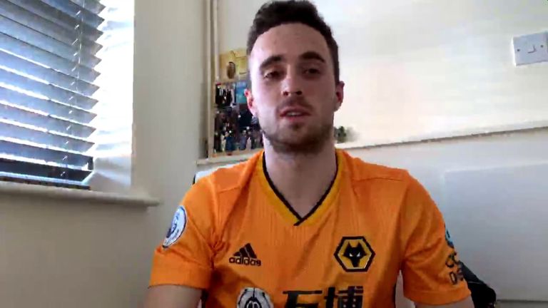 Jota reacts to being crowned the ePL Invitational champion after beating Liverpool's Trent Alexander-Arnold in the final