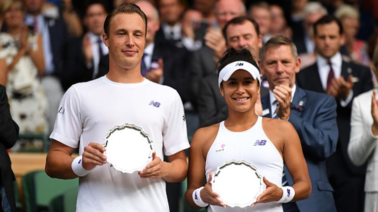 Watson ganó el título de dobles mixtos de Wimbledon con Henri Kontinen en 2016