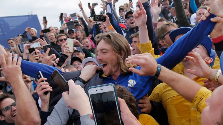 Tommy Fleetwood won four points on his European debut in the 2018 contest 