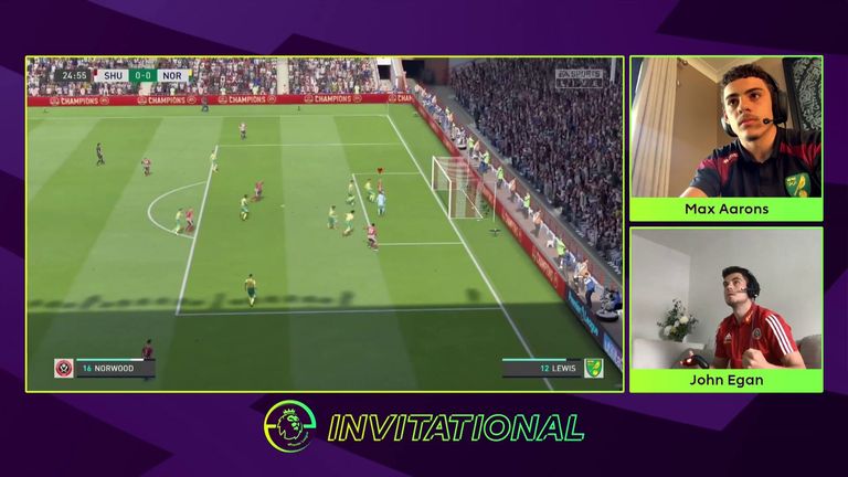 Sheffield United's John Egan secured his place in the ePL Invitational final after a 2-1 victory over Norwich City’s Max Aarons