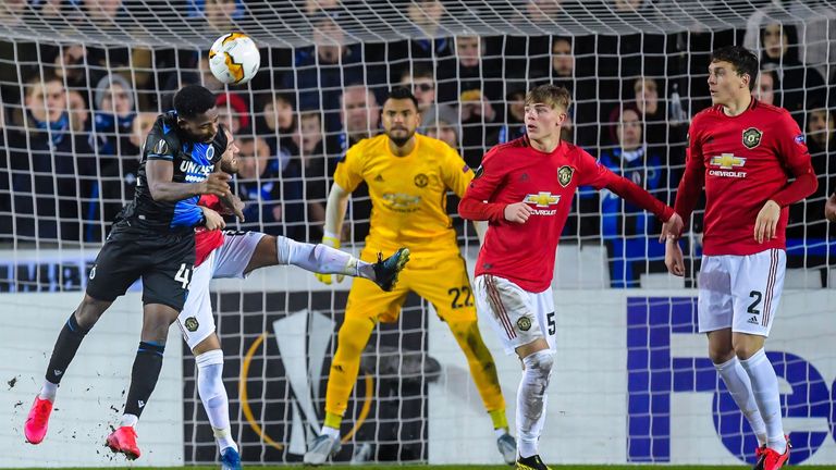 Dennis netted for Club Brugge against Manchester United in their Europa League round of 32 meeting