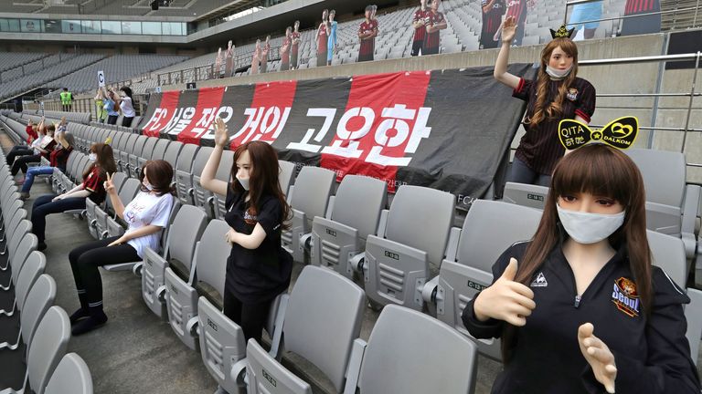 FC Seoul filled empty seats with mannequins provided by Dalkom, a company which does manufacture sex dolls