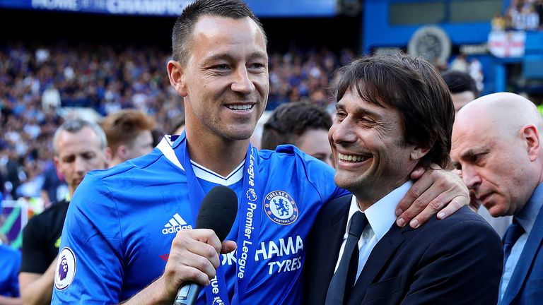 Chelsea captain John Terry and manager Antonio Conte won the Premier League title in the latter's first season in charge.