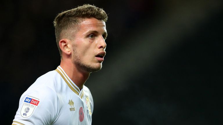 Jordan Houghton in action for MK Dons