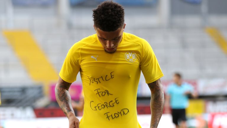 Jadon Sancho revealed a message of support for George Floyd