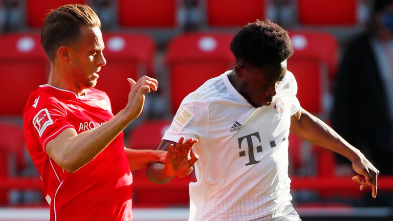 Bayern Munich's Alphonso Davies impressed on the left against Union Berlin