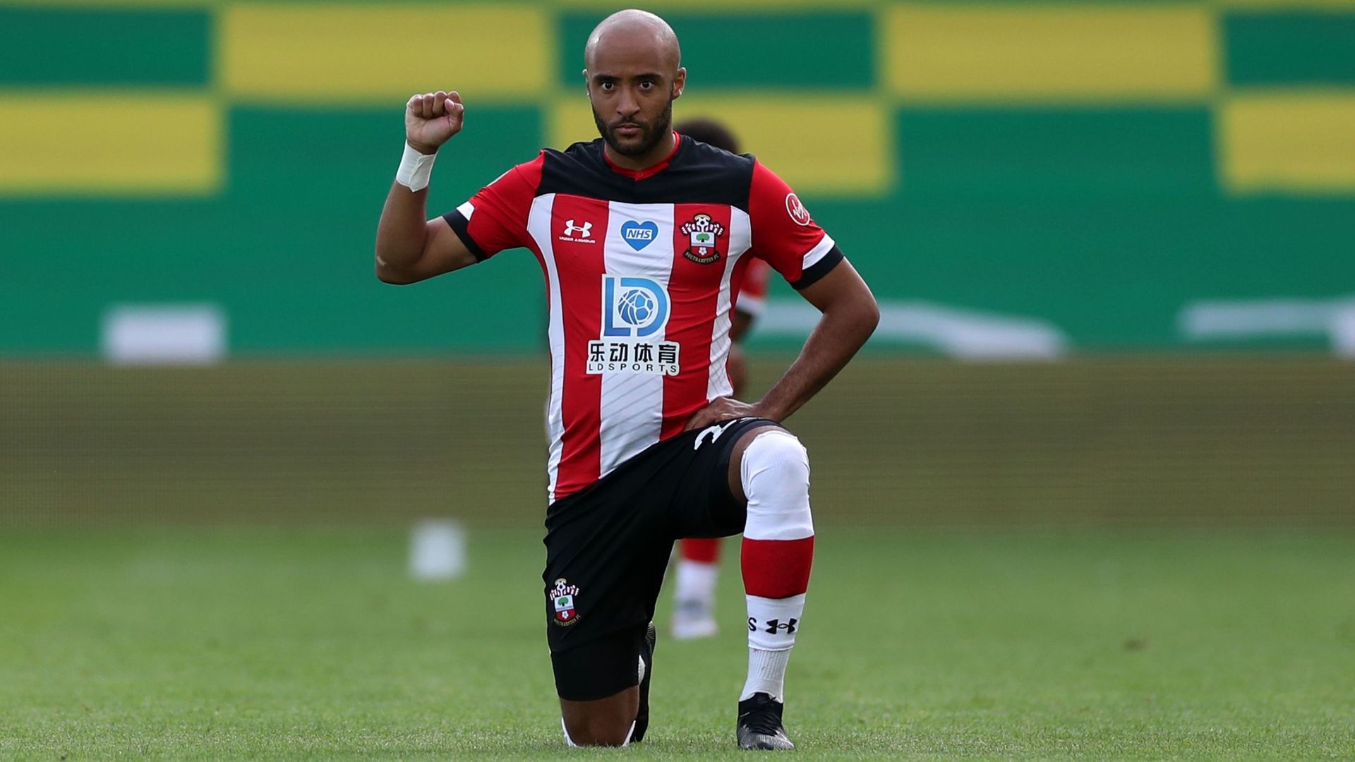 Norwich and Southampton players take a knee at kick-off