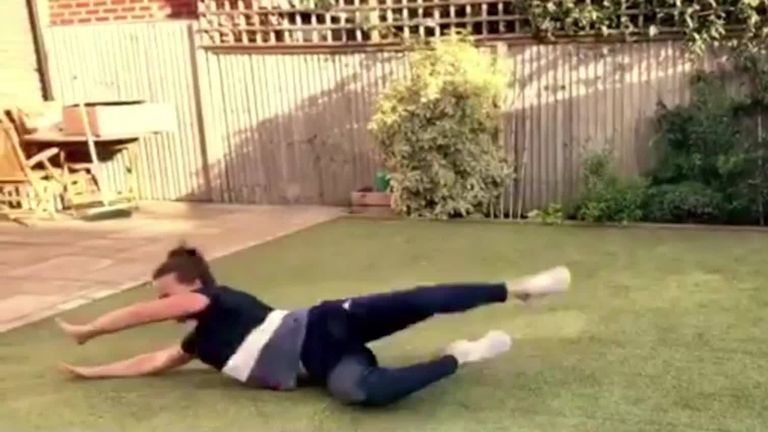 Maddie Hinch talks about her hockey goalkeeping drills she has posted online.