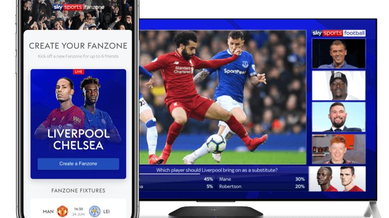 Al usar la función Fanzone en skysports.com, los fanáticos también pueden ver simultáneamente los Sky Sports Watchalongs a través del canal Sky Sports Football