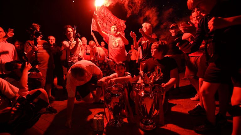 Liverpool supporters gathered in their numbers to celebrate their side's Premier League title
