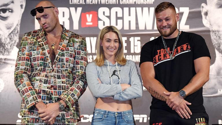 Mikaela Mayer alongside Tyson Fury