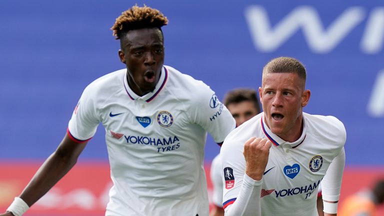 Ross Barkley celebrates scoring for Chelsea against Leicester