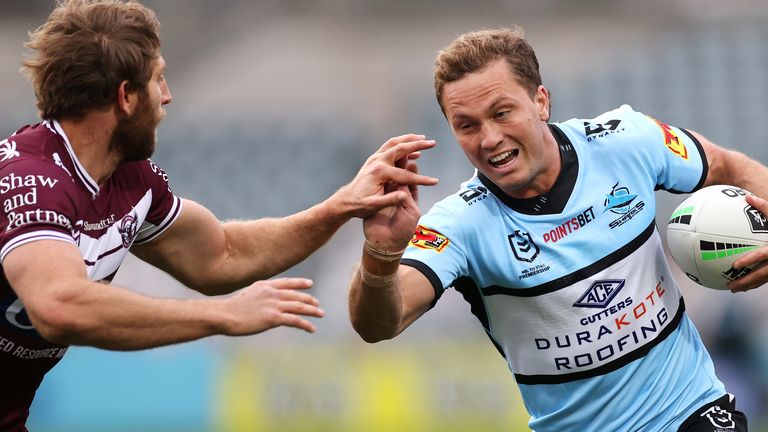 Cronulla full-back Matt Moylan (right) created two tries