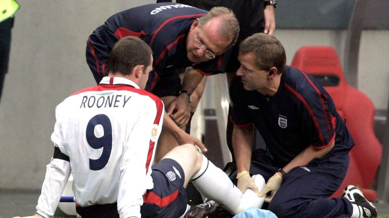 Wayne Rooney came off injured after 27 minutes against Portugal with a broken metatarsal
