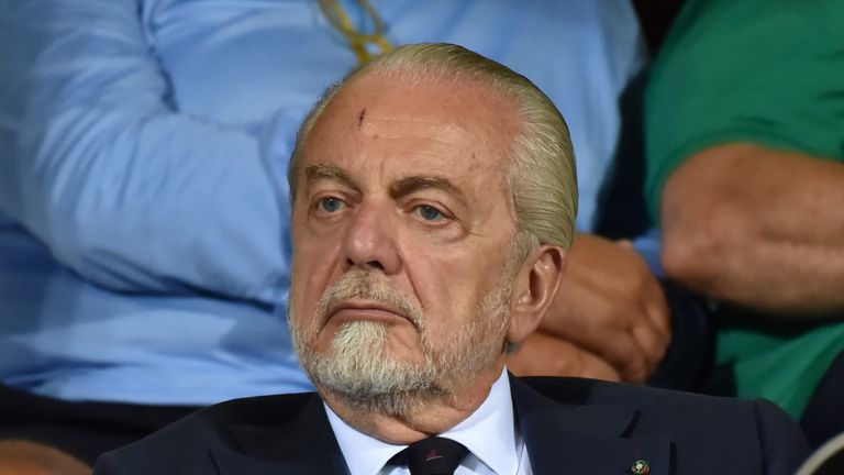 Napoli president Aurelio De Laurentiis has doubts about playing their Champions League return leg at the Nou Camp
