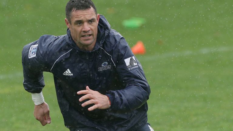 Dan Carter during a Blues training session