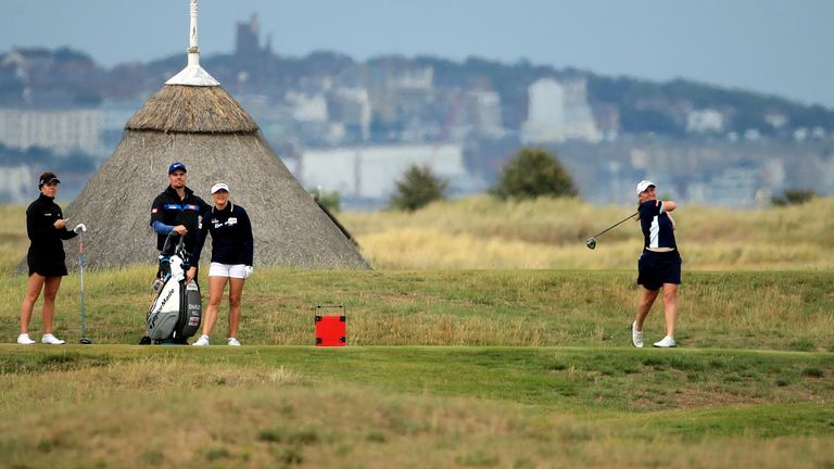 Hull, Georgia Hall and champion Gemma Dryburgh enjoyed a historic day at Royal St George's