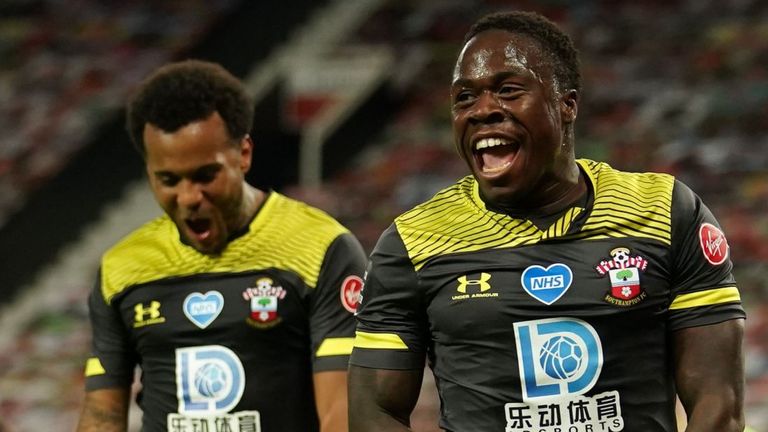 Michael Obafemi celebrates his late equaliser from the set piece