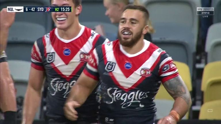 Matt Ikuvalu became the first player to score five tries in a game for the Roosters since 1955