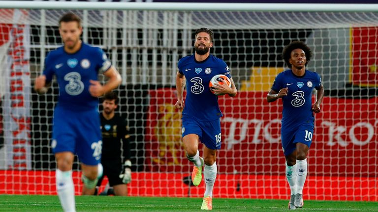 Olivier Giroud gave Chelsea a foothold in the game before the interval
