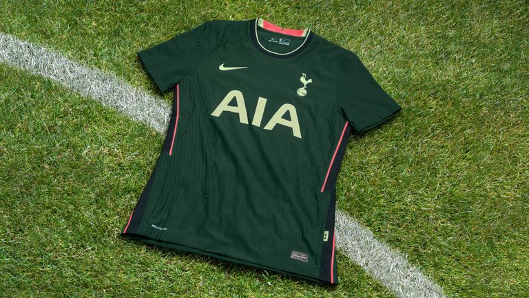 Tottenham's new dark green away kit, designed by Nike
