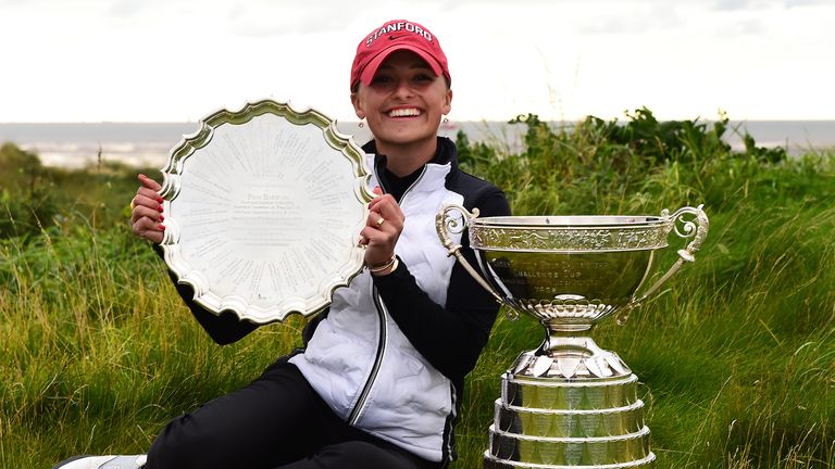 Aline Krauter with the silverware at West Lancashire