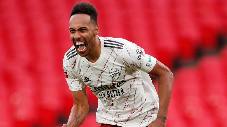 Pierre-Emerick Aubameyang scored the winning penalty in Arsenal's penalty shootout over Liverpool at the Community Shield