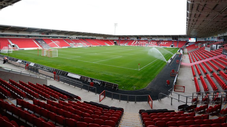 Harrogate will initially play their home games at Doncaster Rovers' Keepmoat Stadium